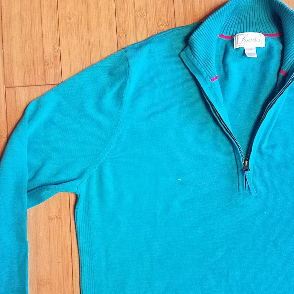 Foxcroft blue long sleeve sweater yr rnd wear xxl